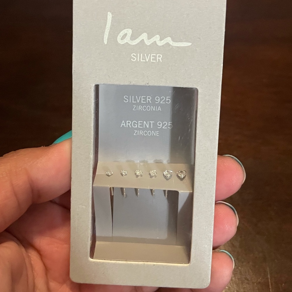 3 Pairs of Sterling Silver Stud Earrings